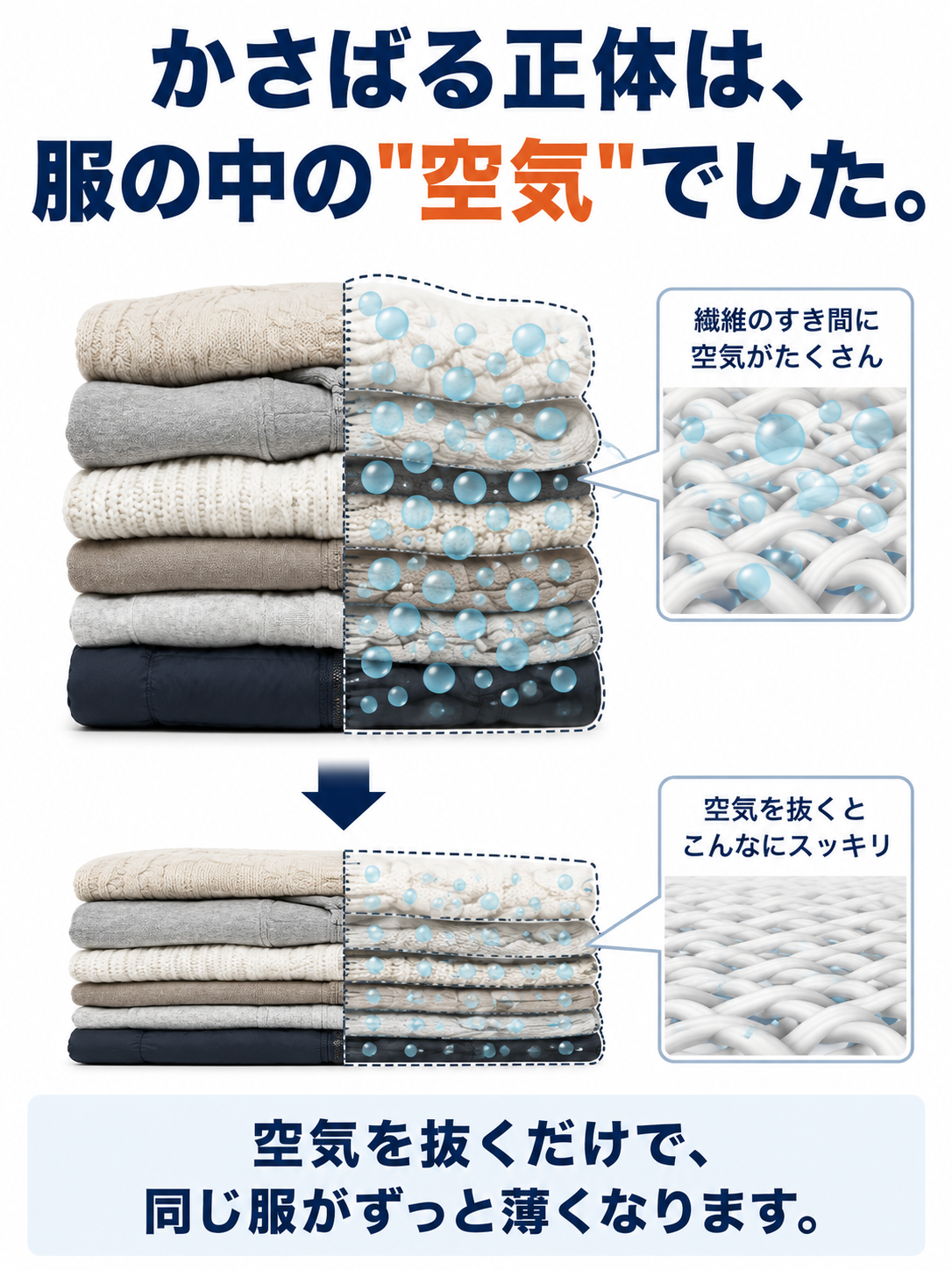 荷物が半分になる 圧縮式トラベルリュック