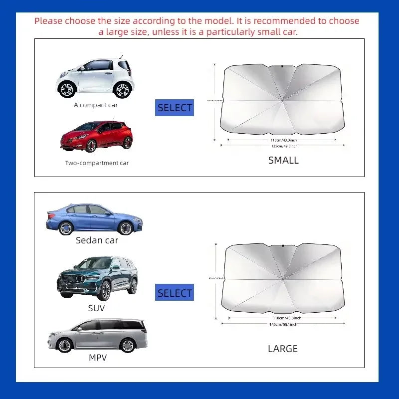 パッと開く 車用サンシェード