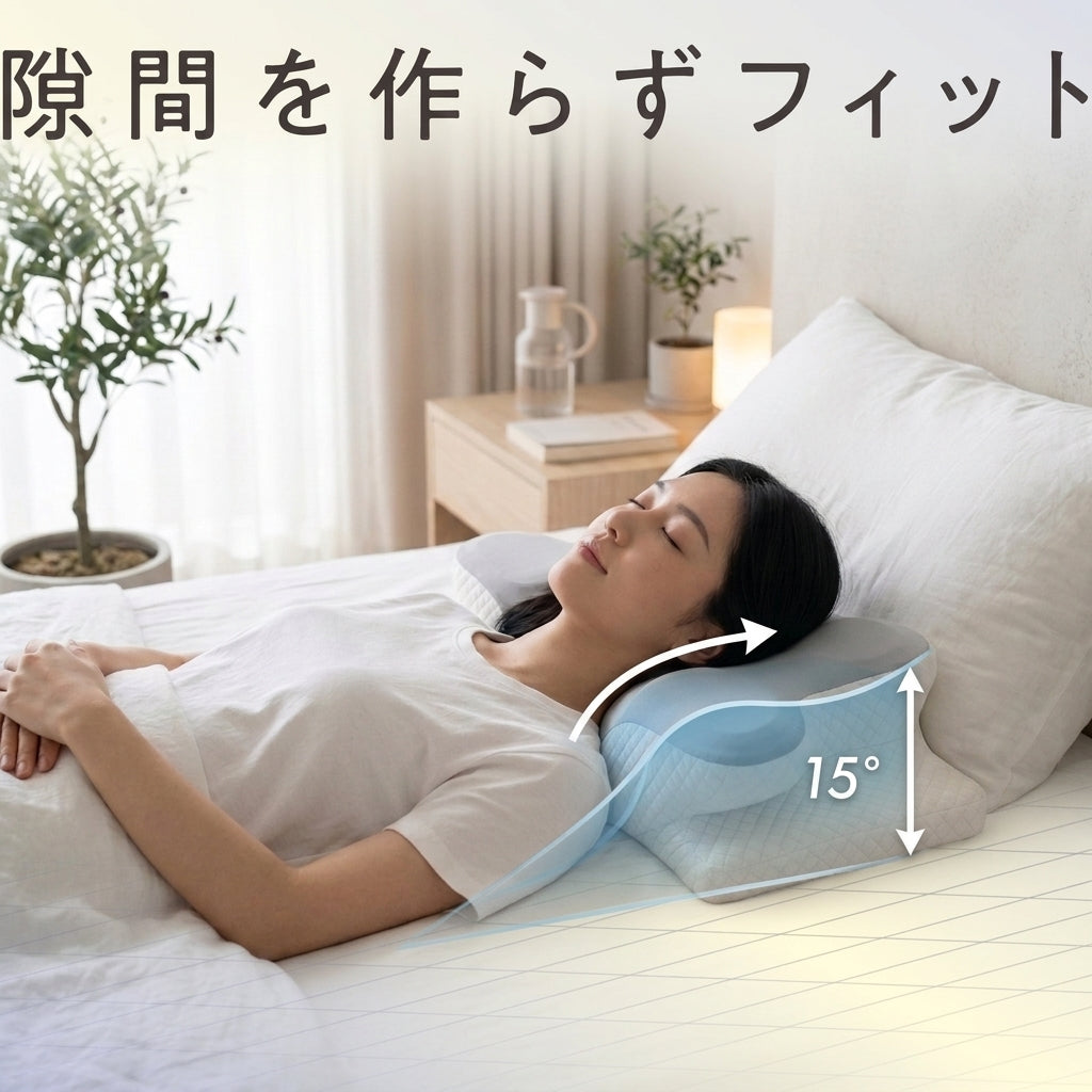 15度のスロープで隙間を作らずフィット